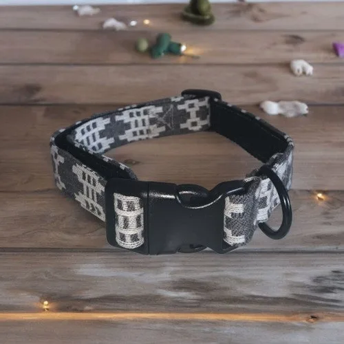 Moose & Co Welsh Tapestry blanket design dog collars-Gray