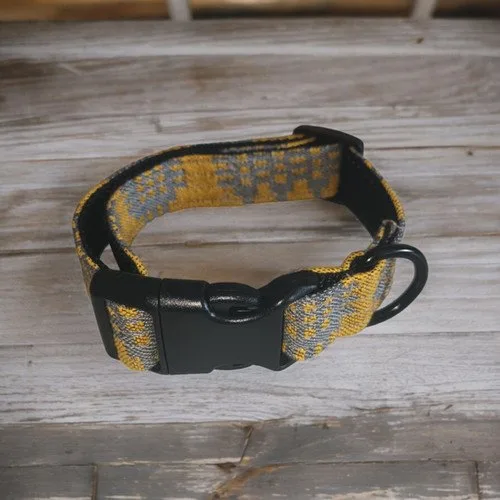 Moose & Co Welsh Tapestry blanket design dog collars- Gold