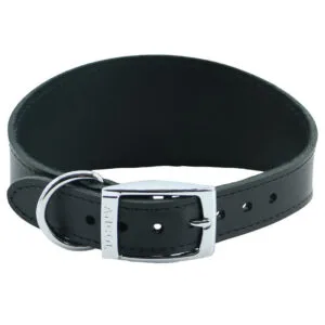 anc001 black ancol classic leather hound collar black 1