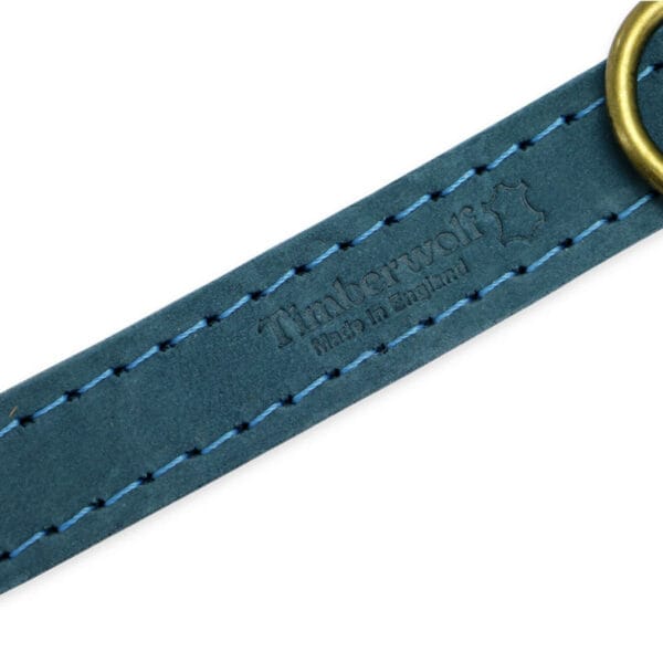 Ancol Timberwolf Leather Dog Collar - Blue - Image 3