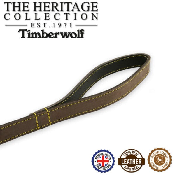 Ancol Timberwolf Leather Dog Lead 1M x 19mm - Sable - Image 3