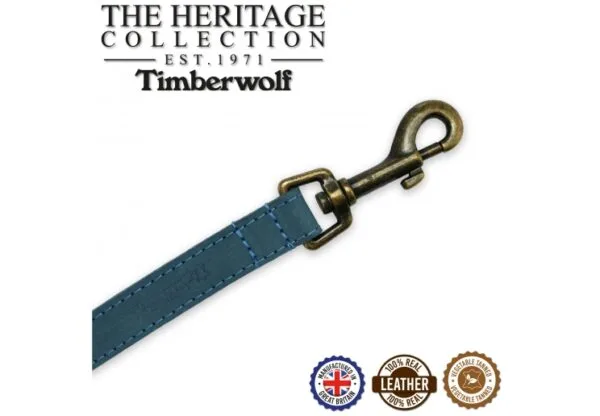 anc005 114740 ancol timberwolf leather lead 1m x 19mm blue 2