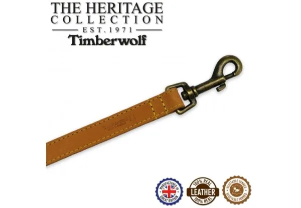 Ancol Timberwolf Leather Dog Lead 1M x 19mm - Mustard - Image 2