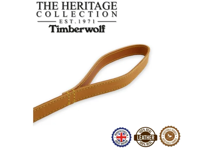 Ancol Timberwolf Leather Dog Lead 1M x 19mm - Mustard - Image 3