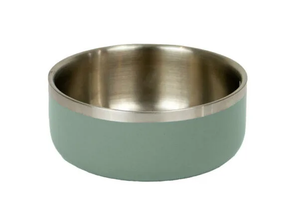 Hungry Paws Large Stainless Steel Bowl -  Sage Green