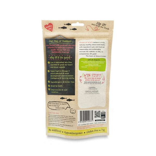 bm 03 d 75 2051 green wilds bag of tiddlers dog 75g 2