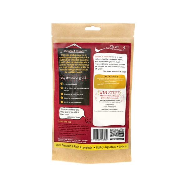 Green & Wild's Pheasant chews, 100g - Image 2